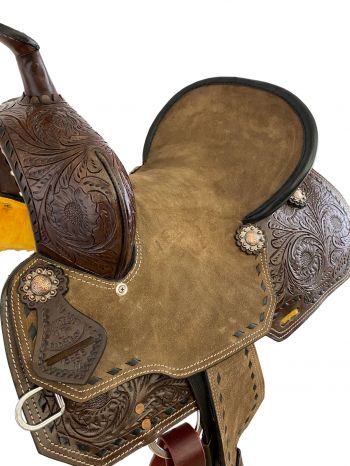 10" Double T Youth Hard Seat Barrel style saddle #2